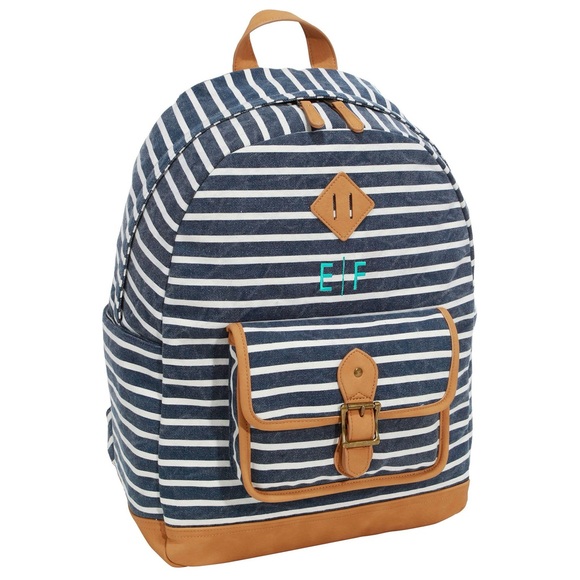 Pottery Barn Blue and White Striped Backpack - NWT